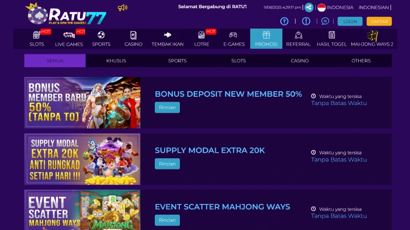 Bonus & Promosi RATU77